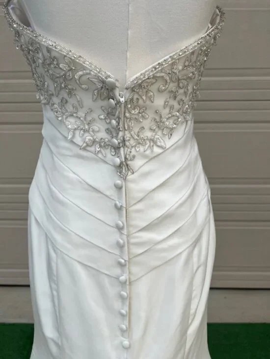 NWT Exclusive Bridal Ivory Taffeta Strapless Gown – Size 8 - Picture 11 of 16